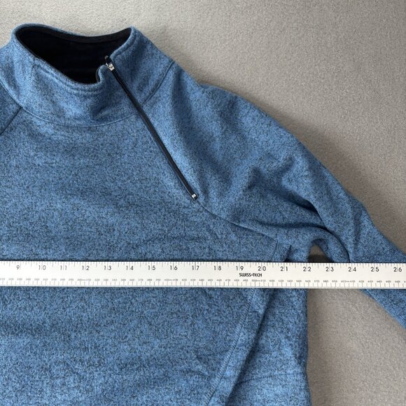 Aventura Clothing Harlow Zip Neck Top Blue Size Large Velvet Fleece Comfy Soft - Picture 3 of 16